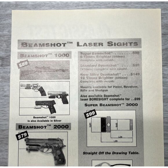 Beamshot Laser Sights Vintage Print Ad 1990s Firearms Accessories Quarton USA - Picture 4 of 6